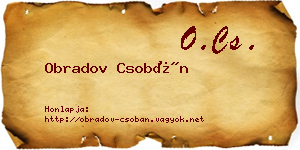 Obradov Csobán névjegykártya